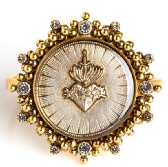 Virgins Saints & Angels- Cloister Grande Sacred Heart Cuff-Gold❤️‍🔥 - Picture 5 of 7